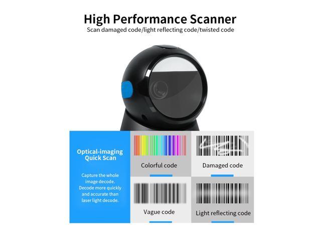 Wired Barcode Scanner USB Versatile Scanning Hands-free Scan QR Code 1D&2D V8S2 