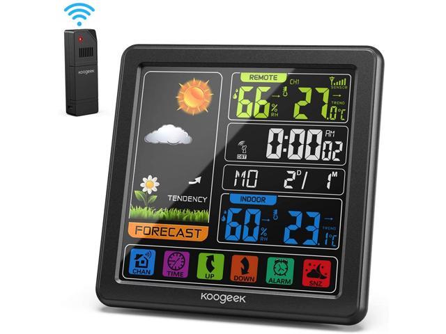 Digital Thermometer Hygrometer Calendar Weather LED Display Table Alarm Clock Q 