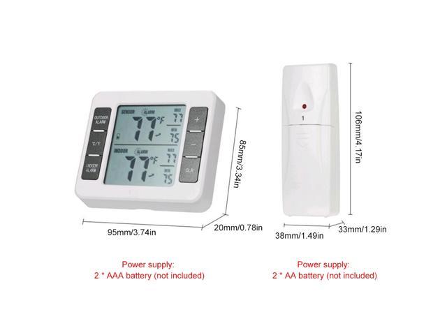 Indoor Outdoor Thermometer with Wireless Sensor Digital Temperature Monitor  Meter Max & Min Record Large LCD Display for Home Bedroom Office (1 Sensor)  