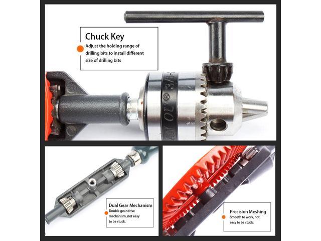 Hand Crank Drill All Steel Casting Drilling Drill Portable Mini Manual  Drill With Double Pinions Hand Drill Tool For Wood/Plastics/Pvc/Glass Fibre