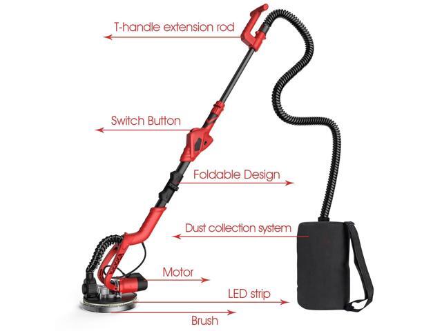 Meterk 710W Wall Sander Drywall Sande 6 Variable Speed, 1000-1850rpm Electric Drywall Sander with LED Light, Foldable Handle and Carrying Bag