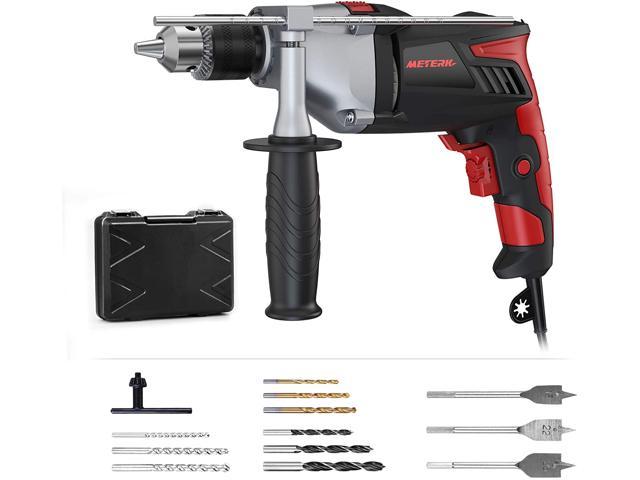 1/2" Electric Corded Impact Hammer Drill Variable Speed w/ Handle & Depth Gauge 