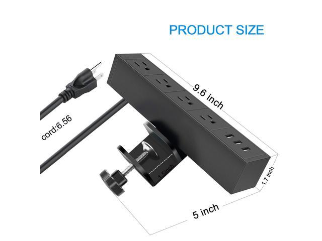 Large Desk with 4 Outlet and 3 USB Details about   CCCEI Desk Clamp Power Strip Surge Protector 