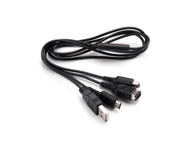 100pcs Black 3 in 1 USB charger cable for NDSI NDSL for GBA SP console ...
