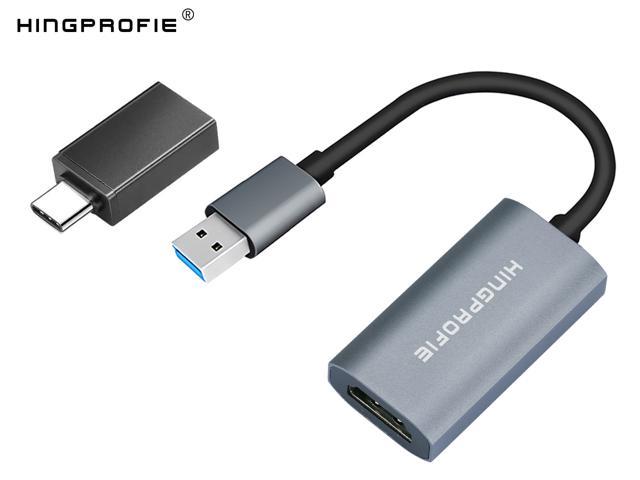 HINGPROFIE Video Capture Card, HDMI Capture Card to USB 3.0 1080P 60fps, Game Video Capture Device for Live Streaming Action Cam for High Definition Acquisition, Gaming, Live Broadcasting Windows/ Mac