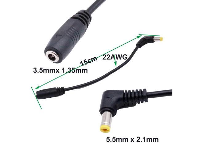 DC Power 5.5mm x 2.5mm Male Plug To 3.5mm x 1.35mm Female Jack Adapter Connector 