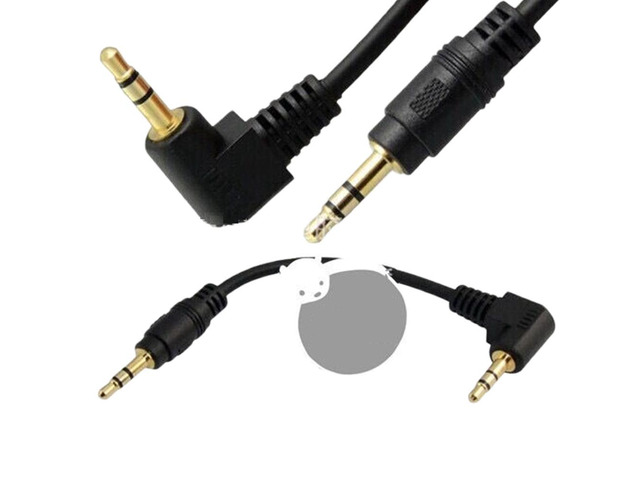 10-Pack Short 3.5mm Right Angle Male To Male Aux Cable – 18cm, Gold Plated, For Car IPod MP3