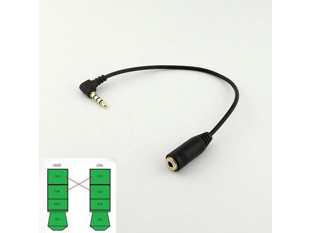 10pcs Black 3.5mm Angle CTIA to OMTP Audio Headphones HandsEarphones ...