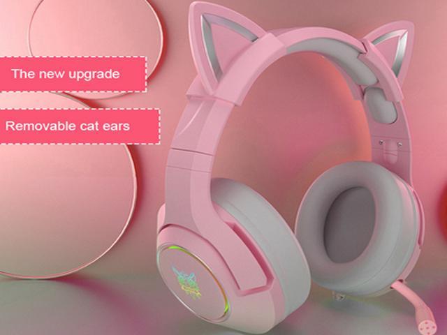 K9 Pink Wired Game Cat Ear Headset With Microphone Hifi 7 1 Channel Gaming Music Headset For Computer Notebook Newegg Com