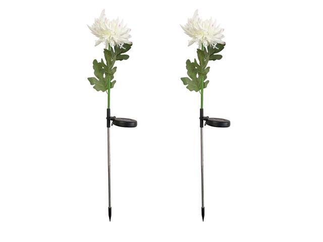 2 Pack Outdoor Solar Lights Waterproof Chrysanthemum Flowers Stake Light Solar Garden Lights Landscape Pathway Light For Patio Yard Decor Newegg Com