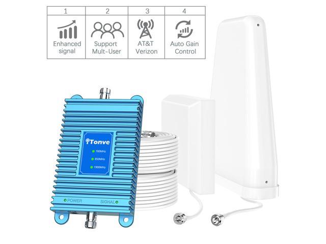 Cell Phone Signal Booster Up to 5,000 sq ft for Home & Office Boosts Band 17/12/5/2, 2G 3G 4G LTE Voice and Data for Verizon,T-Mobile, AT&T,Cellular Repeater Amplifier Kits with High Gain Antennas