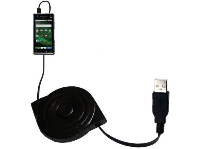 compact and retractable USB Power Port Ready charge cable designed for the Motorola MILESTONE 2 and uses TipExchange 