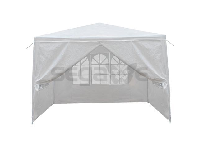 10×10 FT Outdoor White Canopy Tent Party Wedding Tent with 4 Removable Side Walls