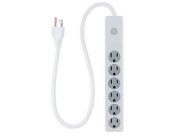 GE 6 Outlet Surge Protector 10 FT Extension Cord Power Strip 800 Joules Flat for sale online 