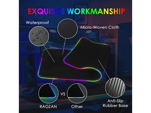 Large RGB Gaming Mouse Pad Led Extended XXL Soft Mousepad with 14