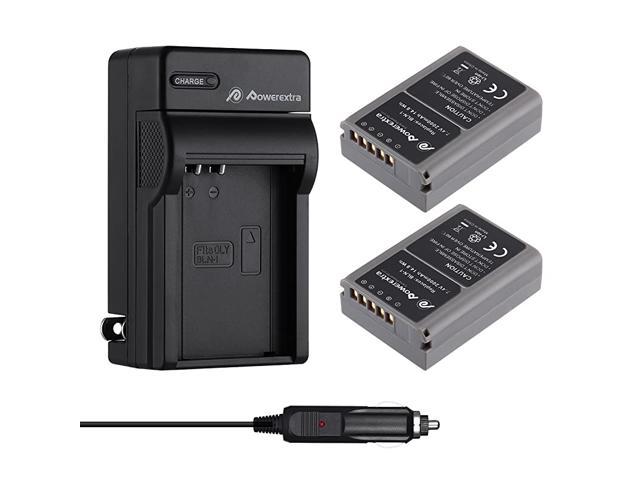 OM-D E-M5 Pen E-P5 Olympus Pen F BCN-1 and Olympus OM-D E-M1 OM-D E-M5 Mark II Powerextra 2 Pack Battery and Charger for Olympus BLN-1 