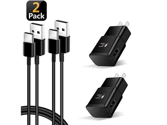 leider aansporing postzegel Fast Wall Charger Adapter Compatible with Samsung Galaxy S10 S10+ S9 S9+ S8  S8+ Note 8 Note 9 2 Pack Wall Chargers and Type C Cables Black - Newegg.com