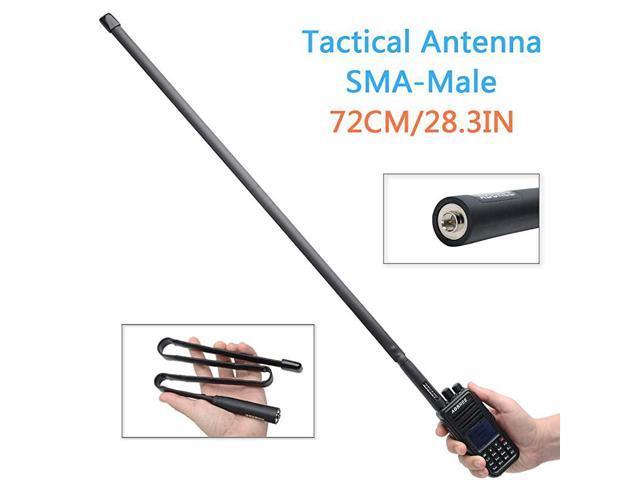ABBREE Foldable CS Tactical Antenna SMA-Male Dual Band VHF UHF 144/430Mhz for Yaesu FT-70DR FT-60R TYT MD-380 Wouxun Two Way Radio 