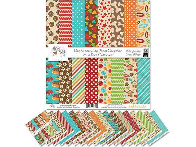 Snow Fun Pattern Paper Pack by Miss Kate Cuttables Scrapbook Premium Specialty Paper Single-Sided 12x12 Collection Includes 16 Sheets 