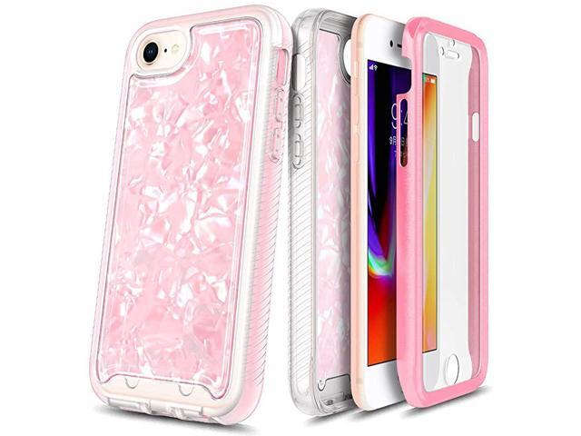 Case For Iphone Se 2nd Gen Iphone 8 Iphone 766s Fullbody Protective Rugged Matte Bumper With Builtin Screen Protector Seashell Pattern Shockproof Durable Case Pink Newegg Com