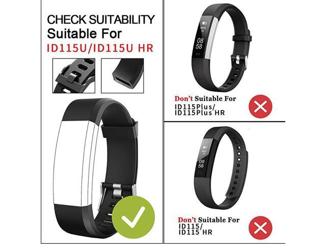 Black, Blue LETSCOM Replacement Bands for Fitness Tracker ID115U or ID115UHR 2 Pack 