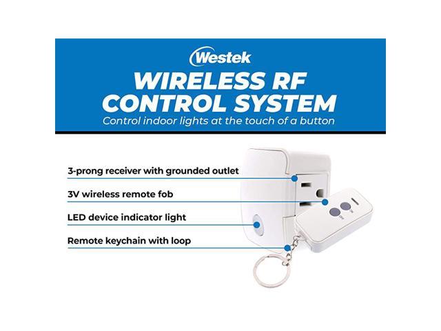 Westek Indoor Wireless Remote Control Receiver System Grounded Outlet Rfk1606lc for sale online 