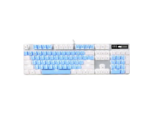 Wired Keyboard,Iron Base Backlit,104 Keys,for Gaming Home Office Notebook,Universal,Waterproof,USB,Engineering Design White 