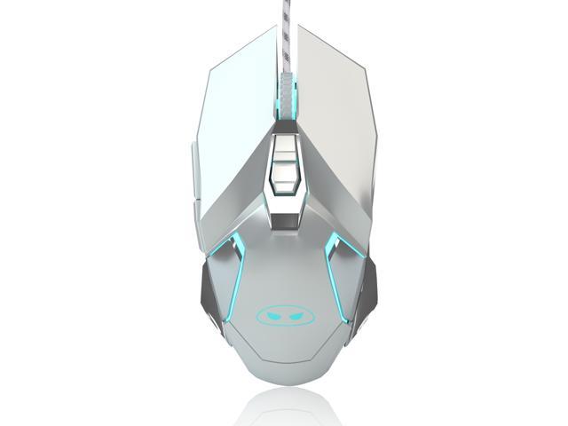 MageGee G10 Gaming Mouse Wired, 7 Colors Breathing LED Backlit Gaming Mouse, 6 Adjustable DPI (up to 3200 DPI), Ergonomic Optical Computer Mouse with 7 Buttons for Windows PC Gamers(Silver)