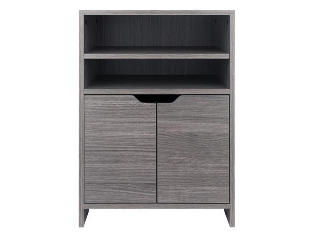 Winsome Wood 16421 Nova Open Shelf Storage Cabinet, Charcoal