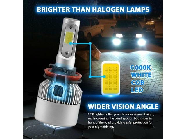 H11 H8 H9 LED Headlight Kit Plug&Play CREE COB with Fan 800W 120000LM 6500K 