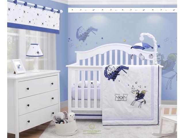 Baby Boy Nursery Crib Bedding Sets, Blue Deer Head Baby Bedding