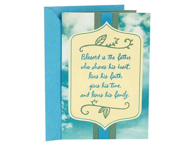 DaySpring Religious Fathers Day Card Blessed is His Family Blue Sky