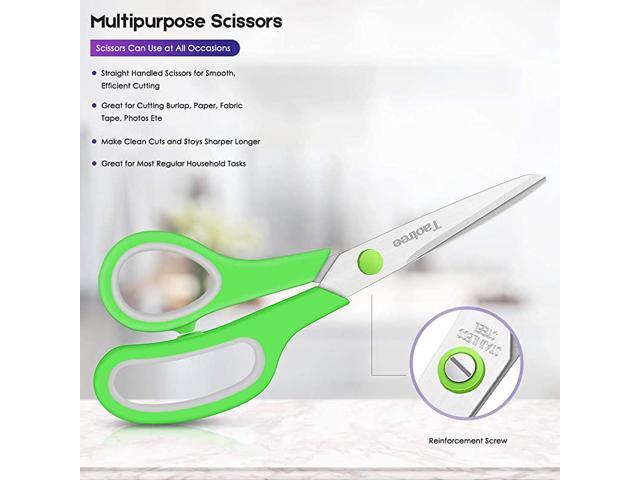 Scissors, Taotree 8 Scissors All Purpose Bulk Pack of 5