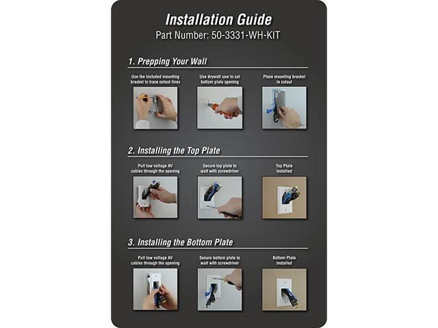 Electronics 503331WHKIT Flat Panel TV Cable Organizer Kit 