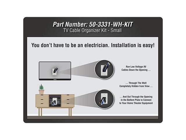 Electronics 503331WHKIT Flat Panel TV Cable Organizer Kit 