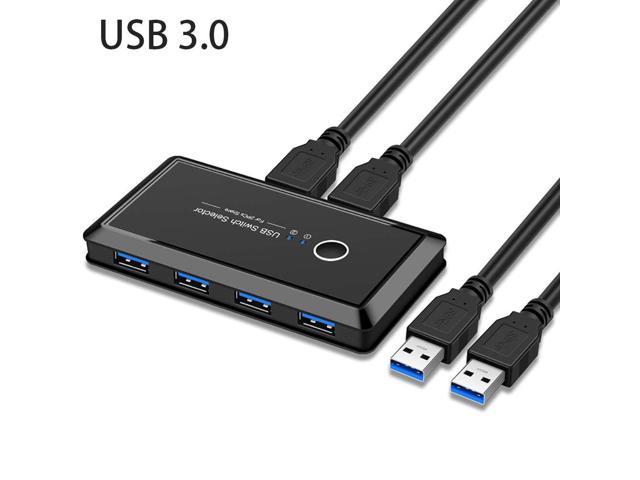 USB 3.0 Switcher Selector 2 Computers Sharing 4 USB Devices KVM Switch Hub  Adapter for Keyboard Mouse Printer Scanner U-Disk, Hard Drives, Headsets