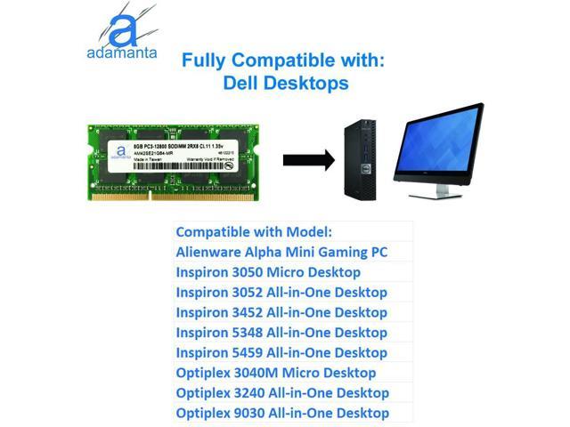DDR3L 1600MHz PC3-12800 Non ECC SO-DIMM 2Rx8 1.35V A-Tech 8GB Memory RAM for Dell OptiPlex 3240 AIO Single Laptop & Notebook Upgrade Module Replacement for A7022339