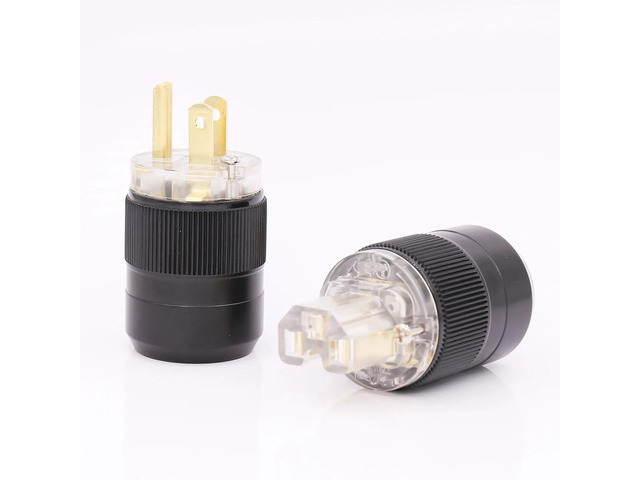 Fix Audio Noise US AC Power Plug Gold Plated Clear HiFi IEC Upgrades