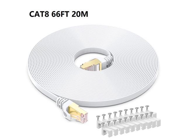 2000MHz with Gold Plated RJ45 Connector 15FT Shielded Ethernet Cable Gaming Heavy Duty Weatherproof for Router Ethernet Cable CAT 8 Modem High Speed 26AWG Cat8 Network Internet LAN Cable 40Gbps
