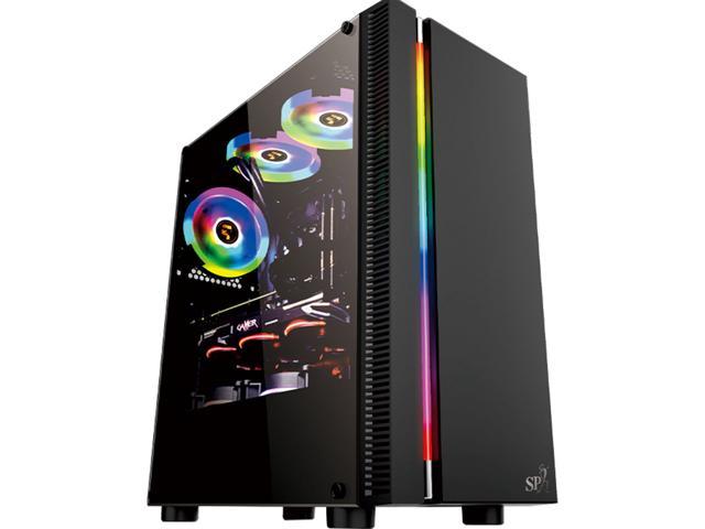 9 Cooling Fan Systems XZ15 Computer case Color : Black Mid-Tower ATX Tempered Glass Display Support Water-Cooled M-ATX Mini-ITX 