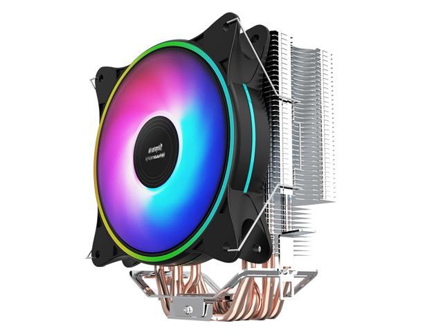 IFORGAME T600 CPU Cooler, 6 Heatpipes, 120mm PWM Fan, Aluminum Fins, RGB Heatsink Radiator, High Airflow Hydraulic Bearing PC Air Cooler for Intel/AMD Ryzen