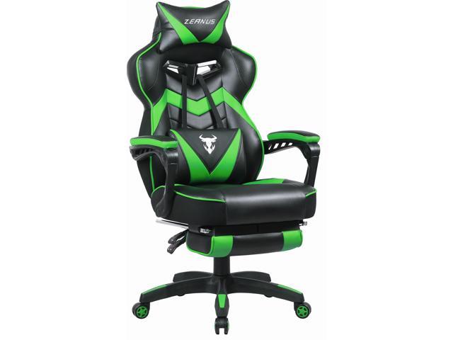 Zeanus Gaming Chair for Adults Green, Gaming Chair with Footrest