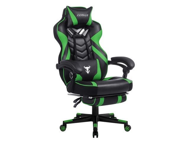 Zeanus Computer Gaming Chair for Adults, Gaming Chair with Massage, Ergonomic Chair with Footrest, Big and Tall Gaming Chair, Reclining Desk Gaming Chair, High Back Chair (Green) - Newegg.com