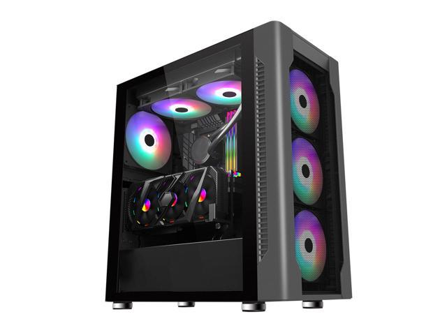 ESGAMING ATX Mid Tower PC Gaming Case With Mesh Front Panel, Pre ...