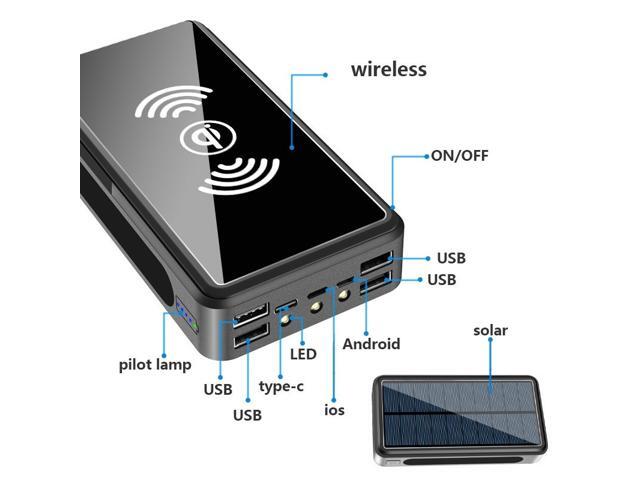 900000mAh Qi Builtin Wireless Charge Power Bank Solar