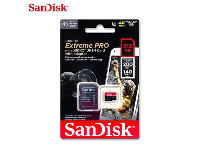 SanDisk 512GB Extreme PRO A2 microSDXC Card UHS-I U3 V30 Read Speed up to  200MB/s for 4K UHD Video (SDSQXCD-512G-GN6MA)