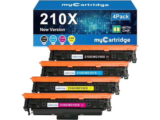210X Toner Cartridges 4 Pack High Yield (with Chip) Compatible ...