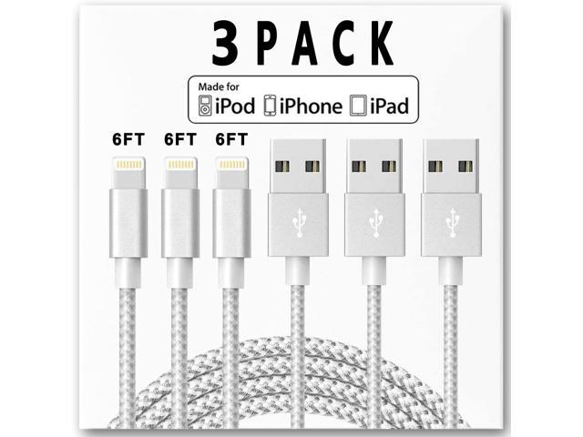 Apple MFi Lightning Cable iPhone Charger Cable for iphone 12 Pro MAX mini 11 X XS XR iPad air pro ipod USB Cord Fast Accessories car charging cable 3pack 6ft 