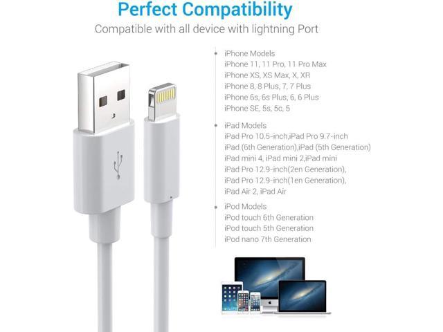  Tech Armor Apple MFi Certified Lightning Cable to USB A - 2FT  Space Grey - Tough-Braided Extra-Strong Jacket - Sync/Charge iPhone & iPad  : Electronics