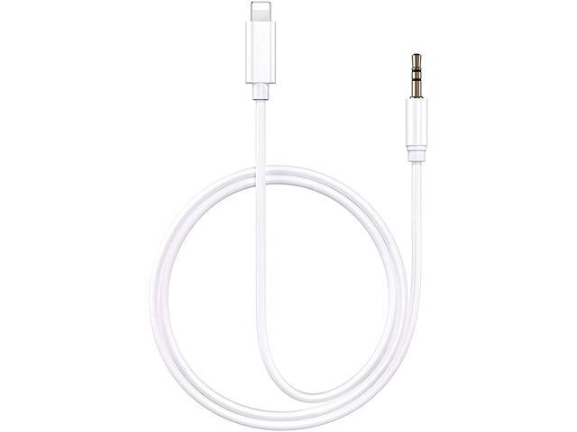 Aux Cord for iPhone 11 Pro XS XR X 8 7 Plus Aux to Lightning Cable Lightning to 3.5 mm Headphone Jack Adapter Male Aux Cord for Car Stereo Speaker Headphone Apple MFi Certified 3.3ft/1M, White 